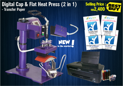 2 in 1 Flat Press Machine With Cap Attachement - Transfer Printing